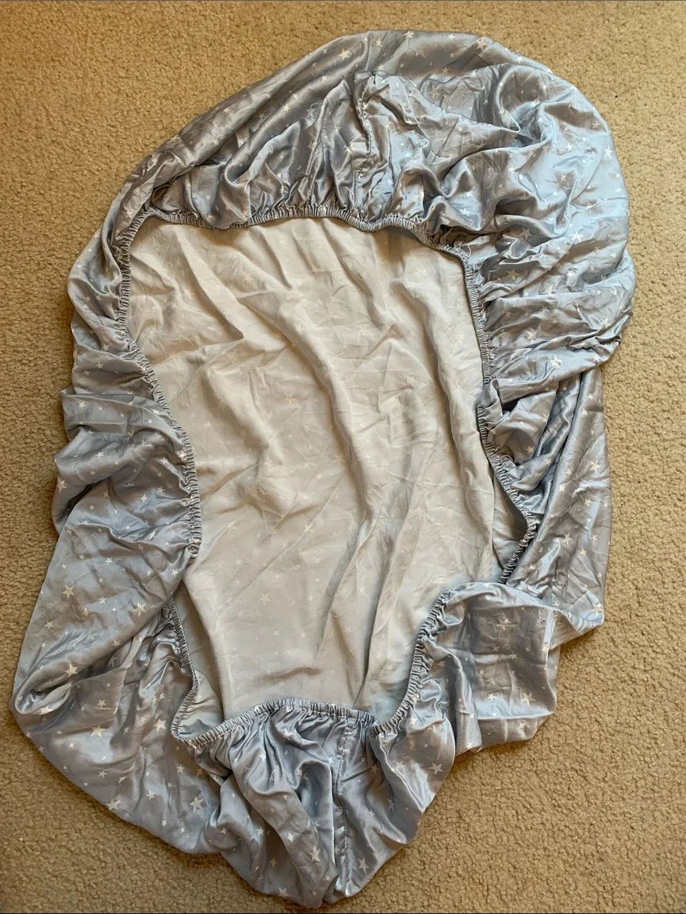 Mulberry Silk Fitted Crib Sheet Silky Tots Gray Stars Baby Nursery